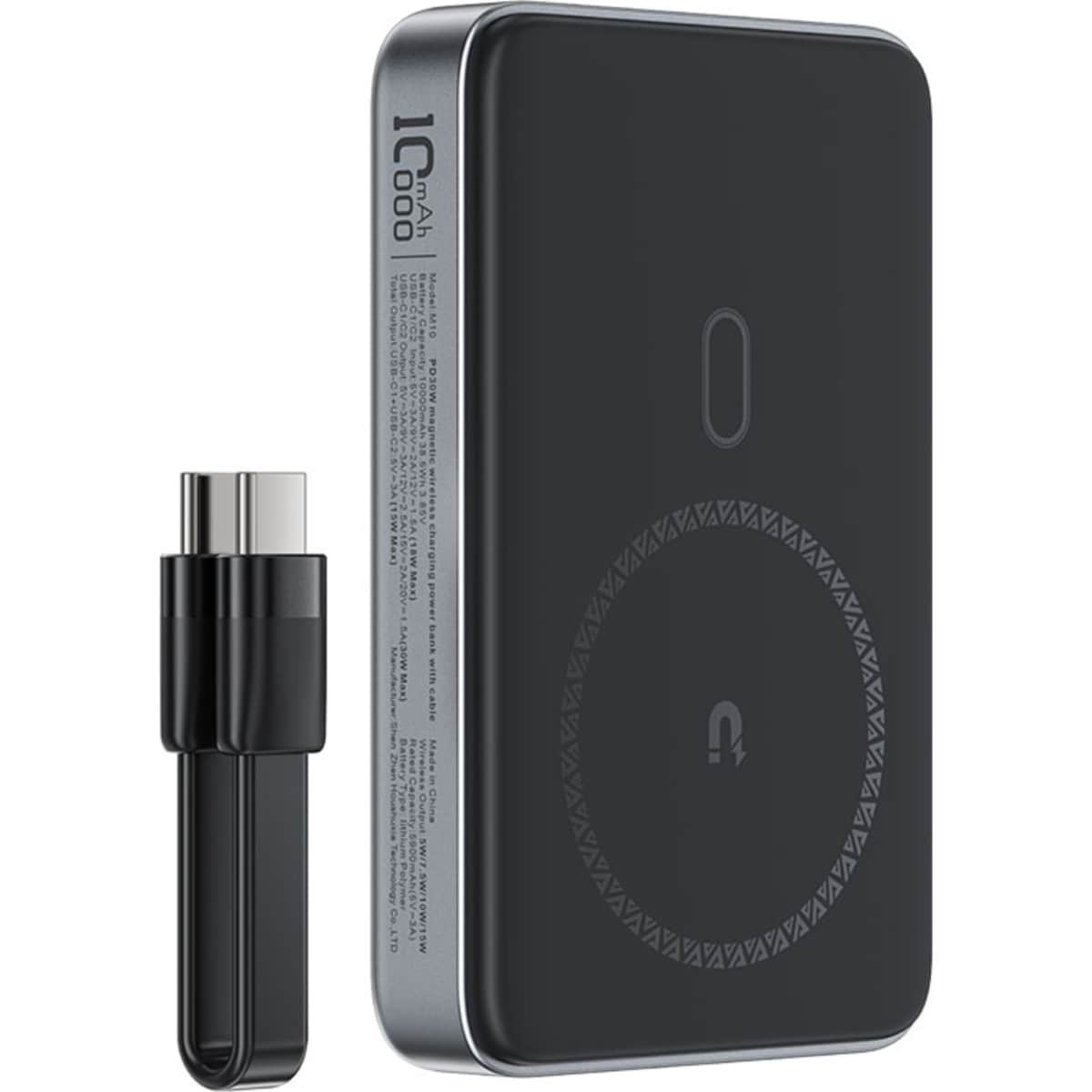 ايسفاست M10 باور بانك لاسلكي مغناطيسي بسعة 10000mAh وقدرة 30W مع كابل قابل للسحب