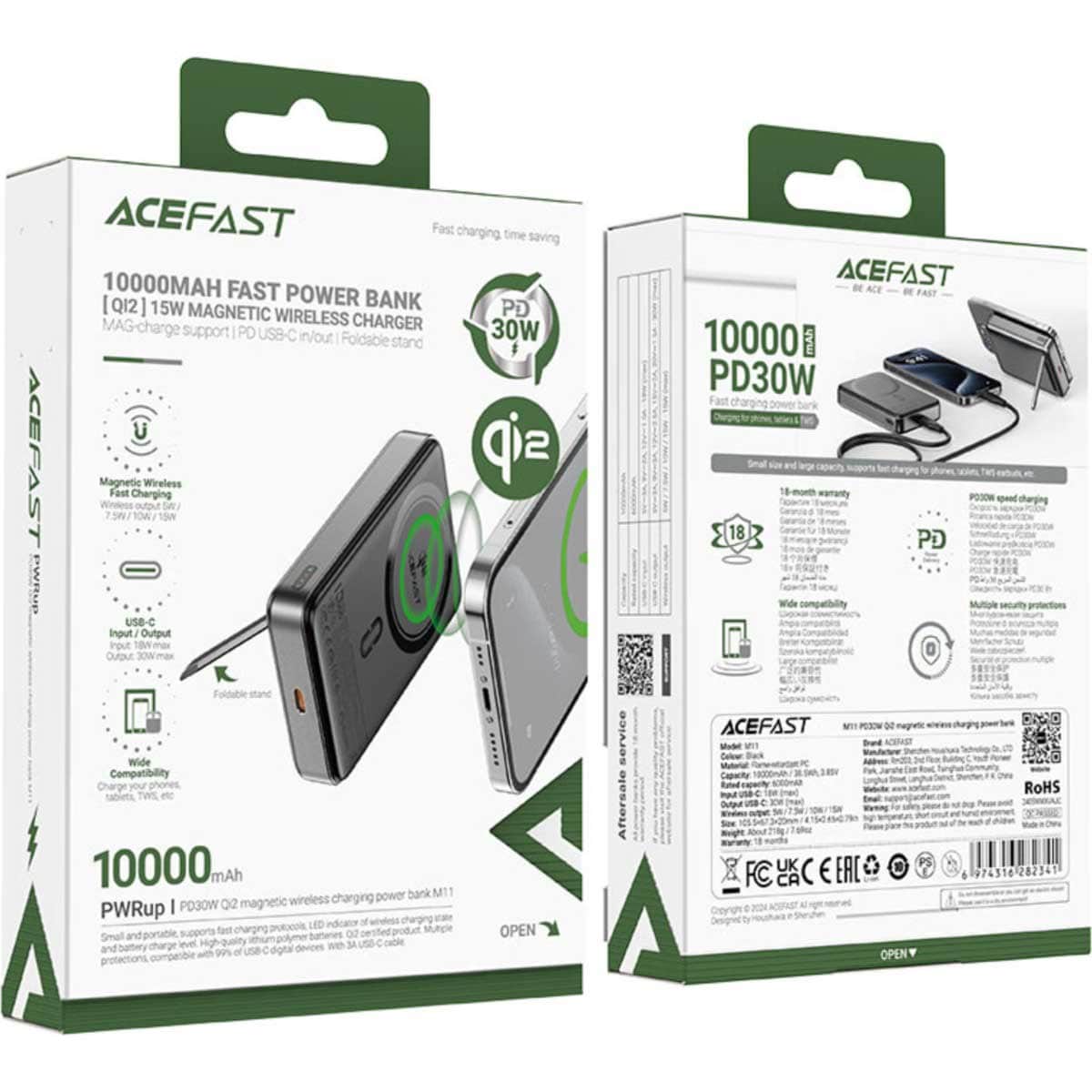 Acefast M11 10000mAh 30W Qi2 Magnetic Wireless Power Bank