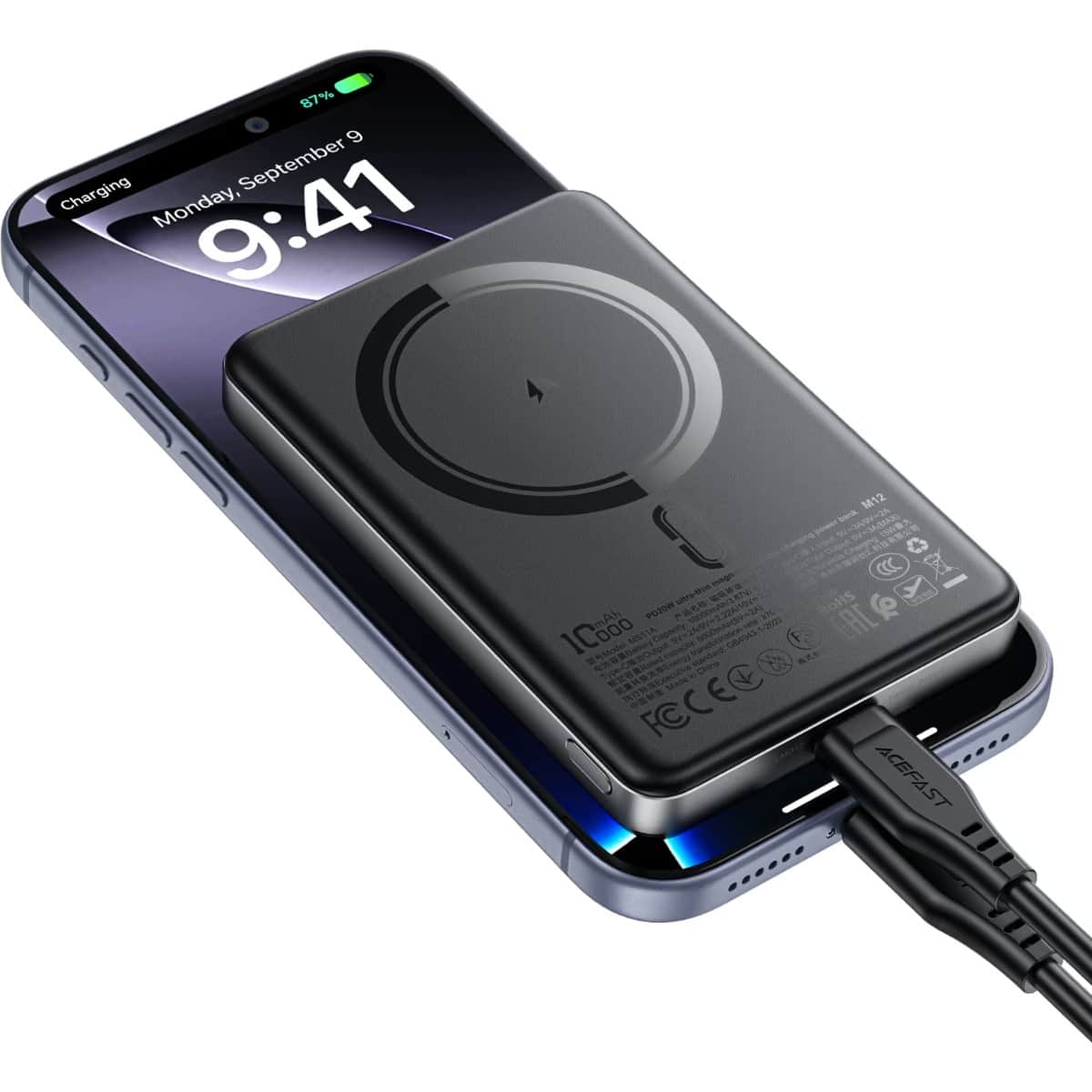 Acefast M12 10000mAh 20W Ultra-Thin Magnetic Wireless Power Bank