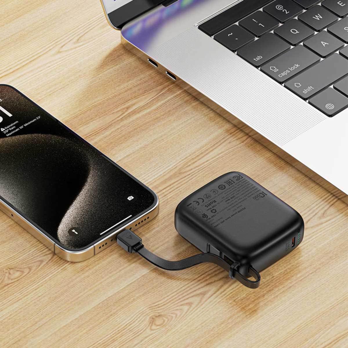 Acefast M15 10000mAh 20W Power Bank with Retractable Cable