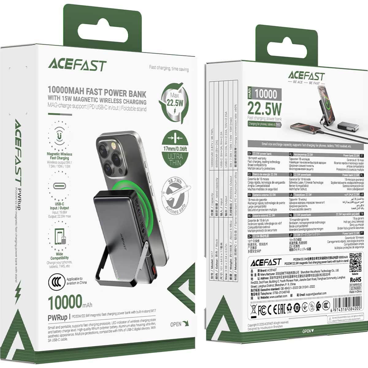 Acefast M17 10000mAh 22.5W Magnetic Power Bank