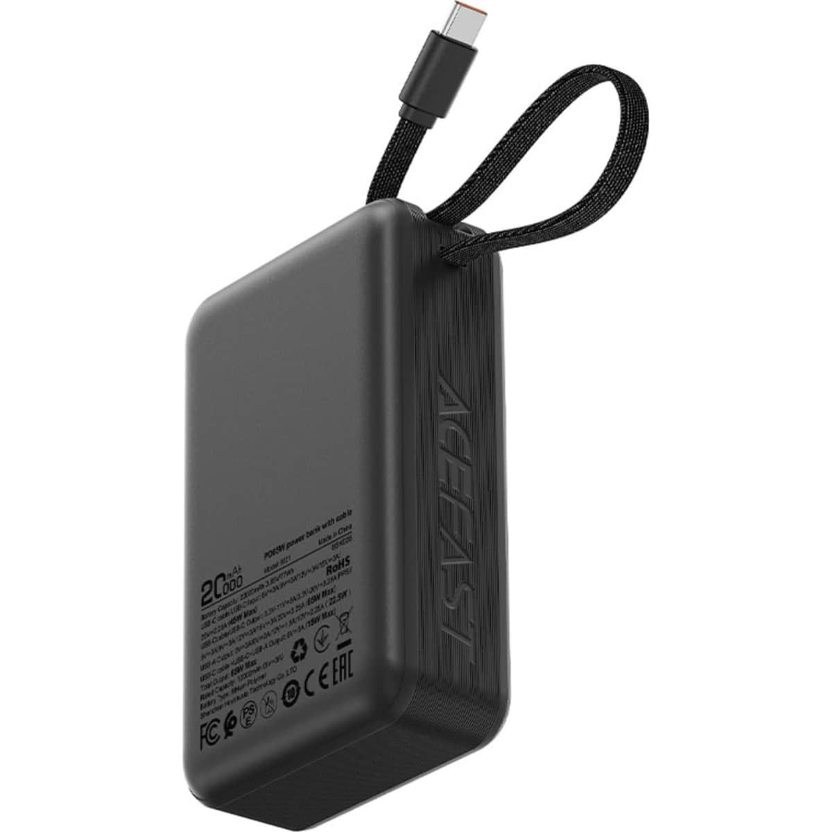 ايسفاست M21 باور بانك بسعة 20000mAh وقدرة 65W مع كابل قابل للسحب