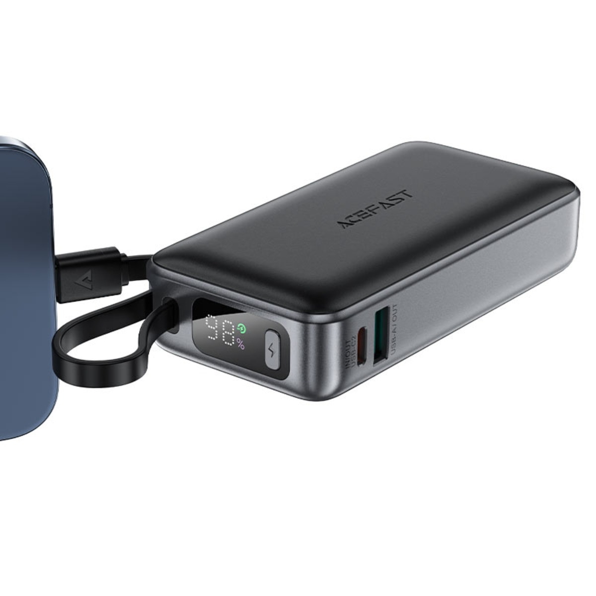 ايسفاست M7 باور بانك بسعة 10000mAh وقدرة 30W مع كابل قابل للسحب