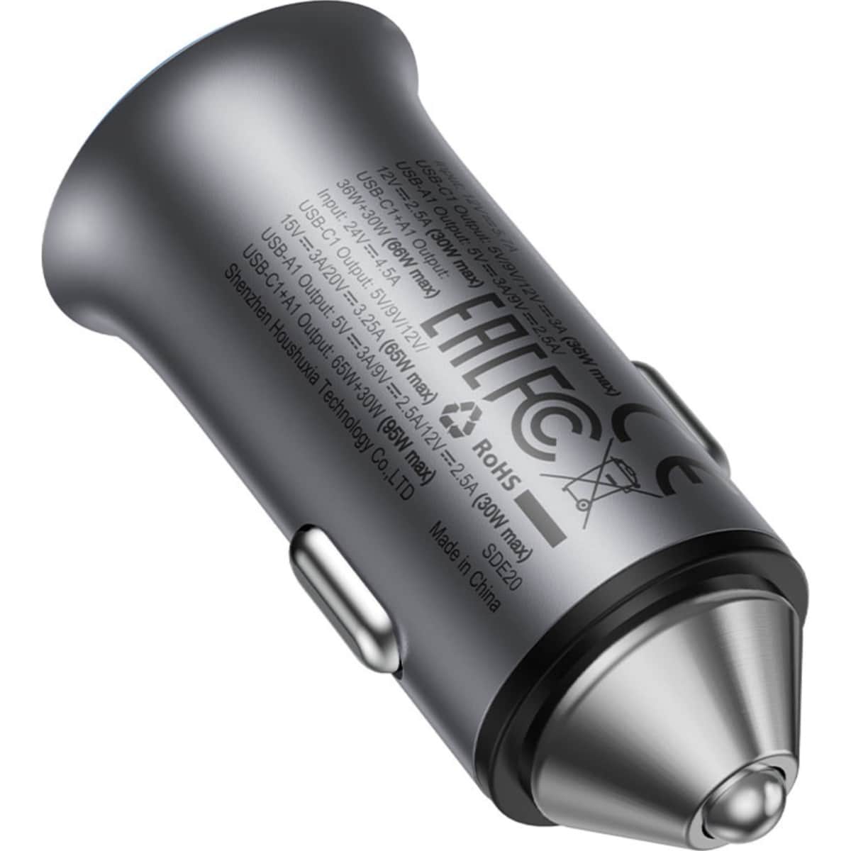 Acefast Metal Grey B16 95W Dual Port Car Charger