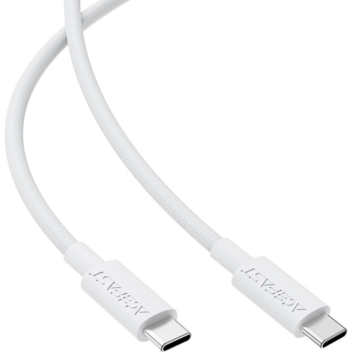 ايسفاست C18-03 كابل مضفر USB-C إلى USB-C - أبيض