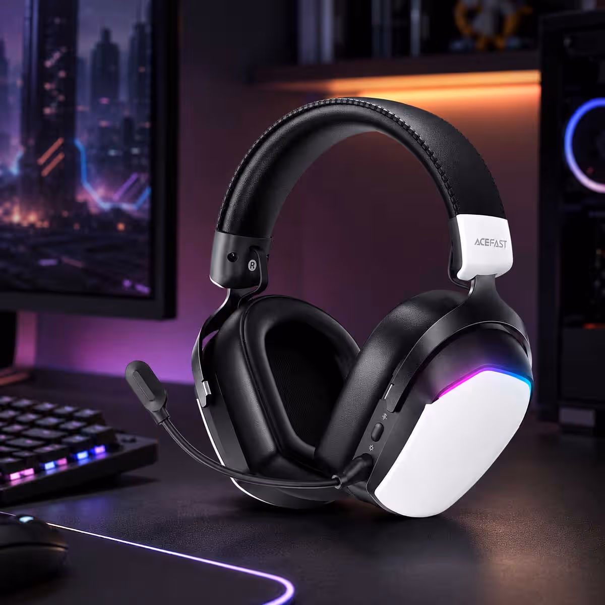 Acefast White H11 Wireless Over Ear Gaming Headphones