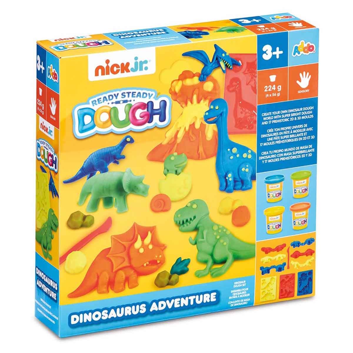 آدو نيك جونيور مجموعة عجين ديناصور المغامرة 224غ للجنسين، عمر 3-4 سنوات