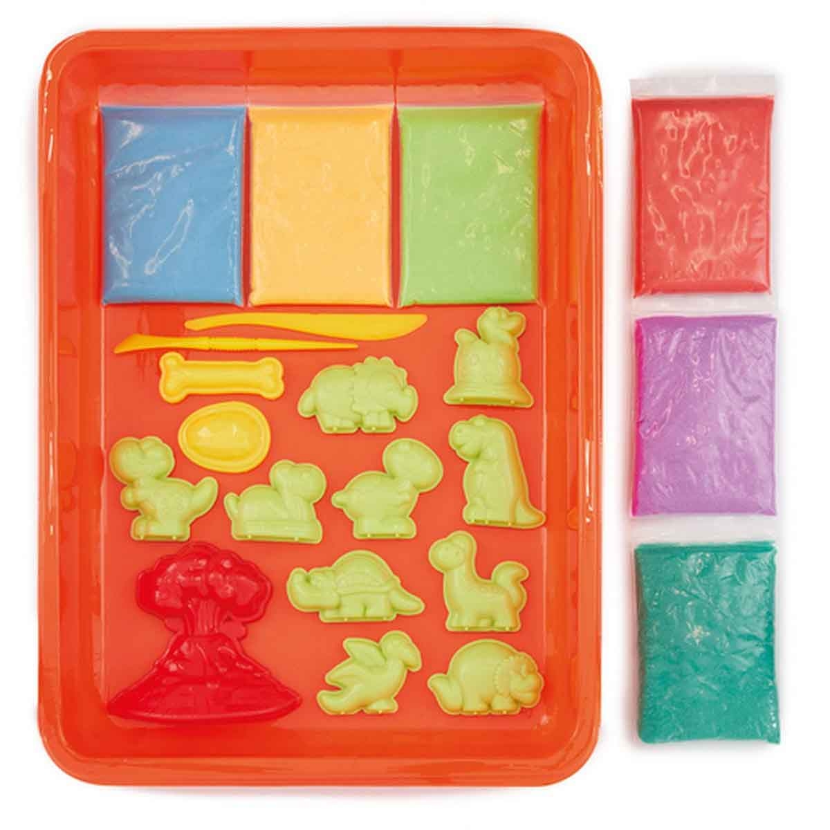 آدو ساندسيشنال مجموعة فنون رمل جوراسيك كلاسيك 600غ للجنسين، عمر 3-4 سنوات