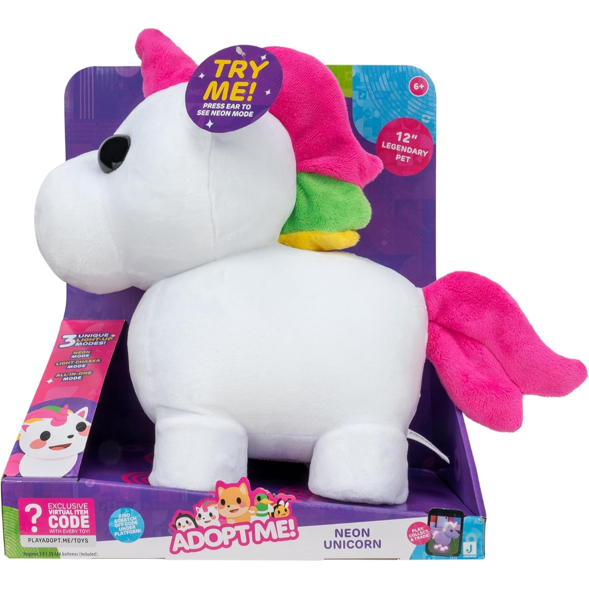 Adopt Me 12″ Neon Unicorn Plush Toy Unisex, 5-7 Years