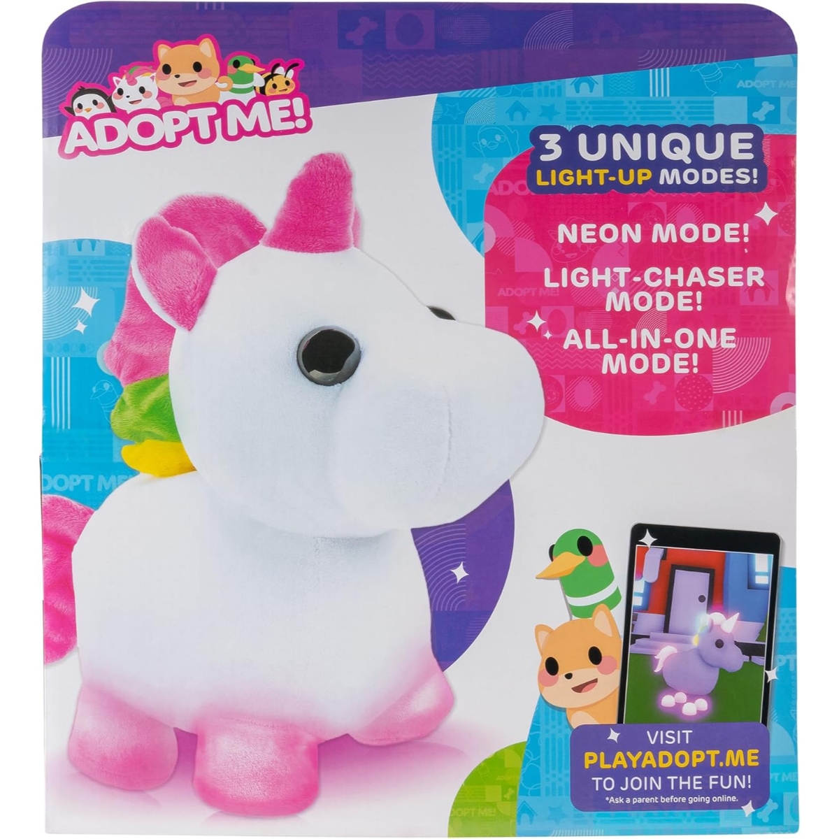 Adopt Me 12″ Neon Unicorn Plush Toy Unisex, 5-7 Years
