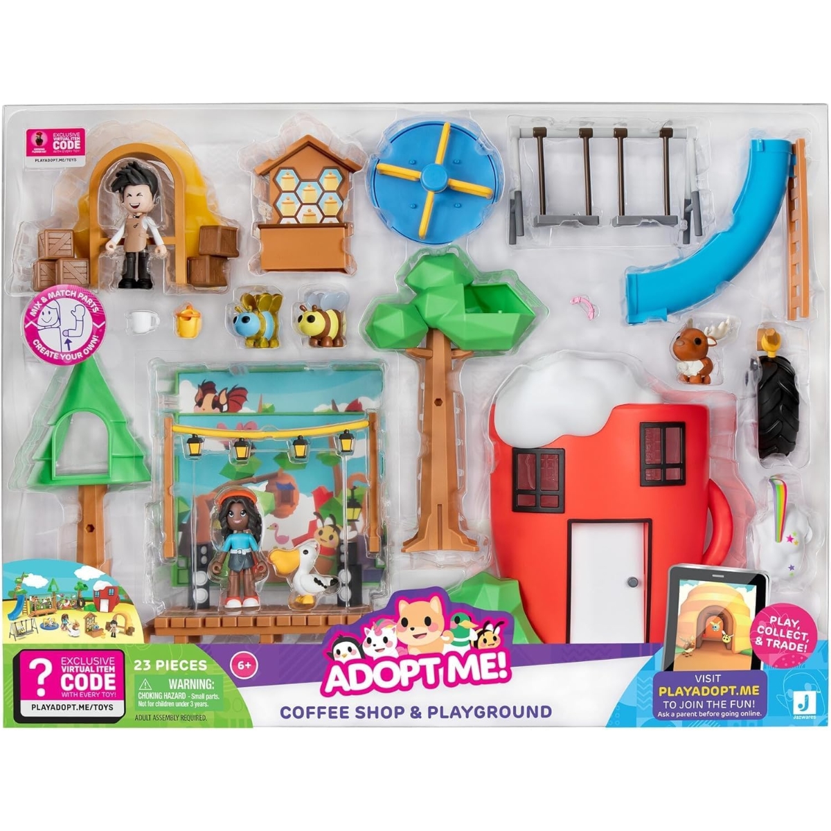 Adopt Me AME0029 Coffee Shop & Playground Large Playset Unisex, 5-7 Years
