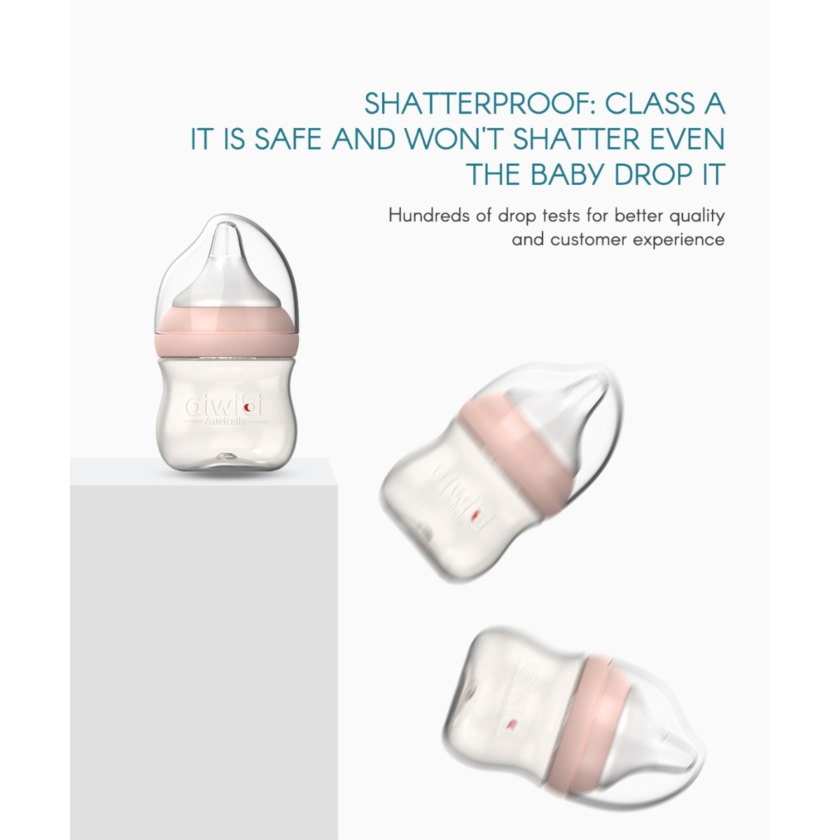 Aiwibi 120ml New Born Baby Pink Feeding Bottle Toddler, 0-2 Years