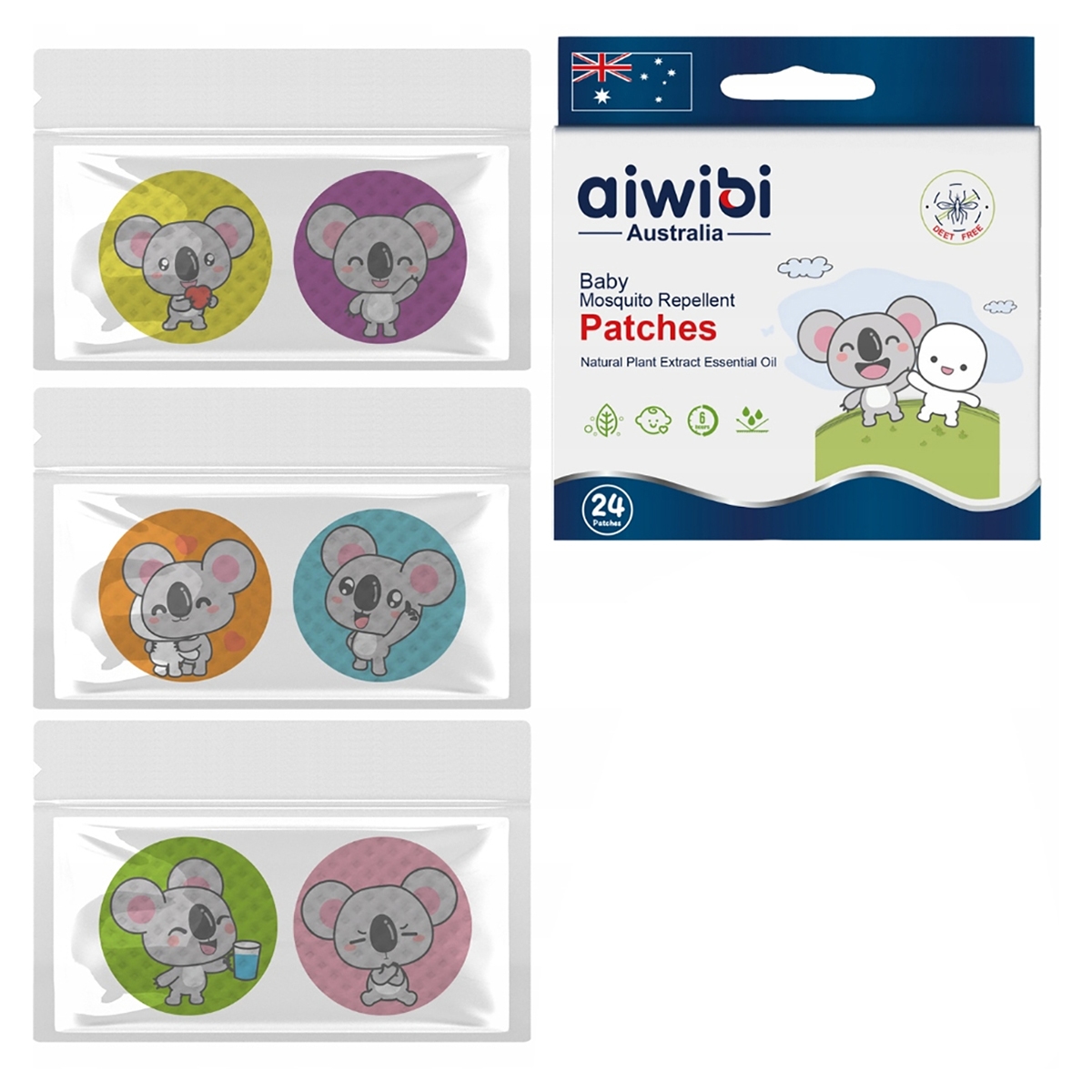 Aiwibi Mosquito Repellent Patches Toddler, 0-2 Years, Pack of 24