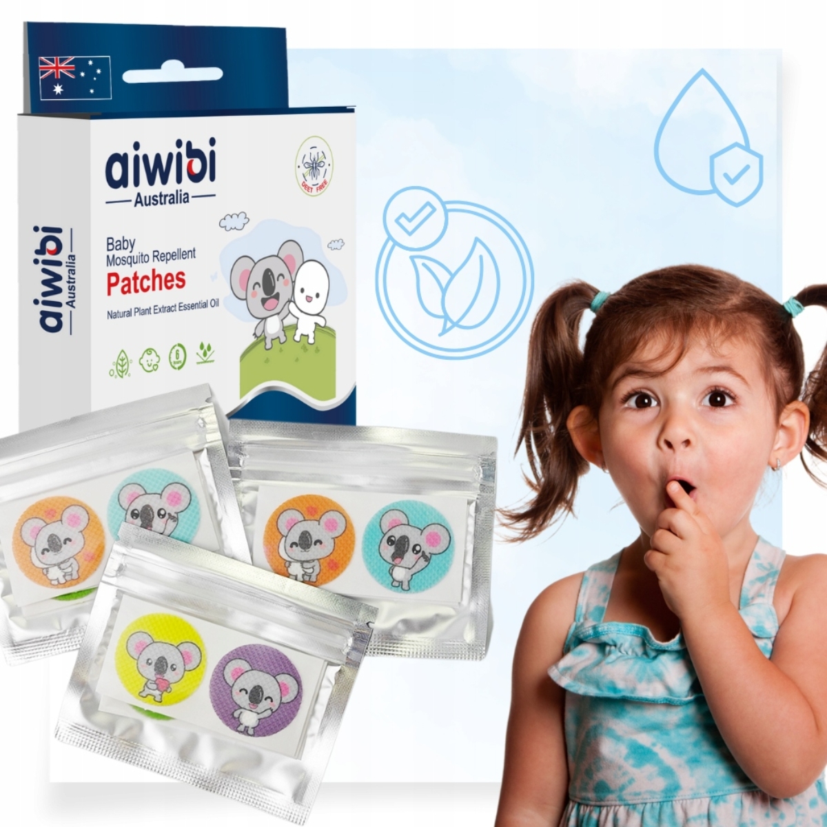 Aiwibi Mosquito Repellent Patches Toddler, 0-2 Years, Pack of 24