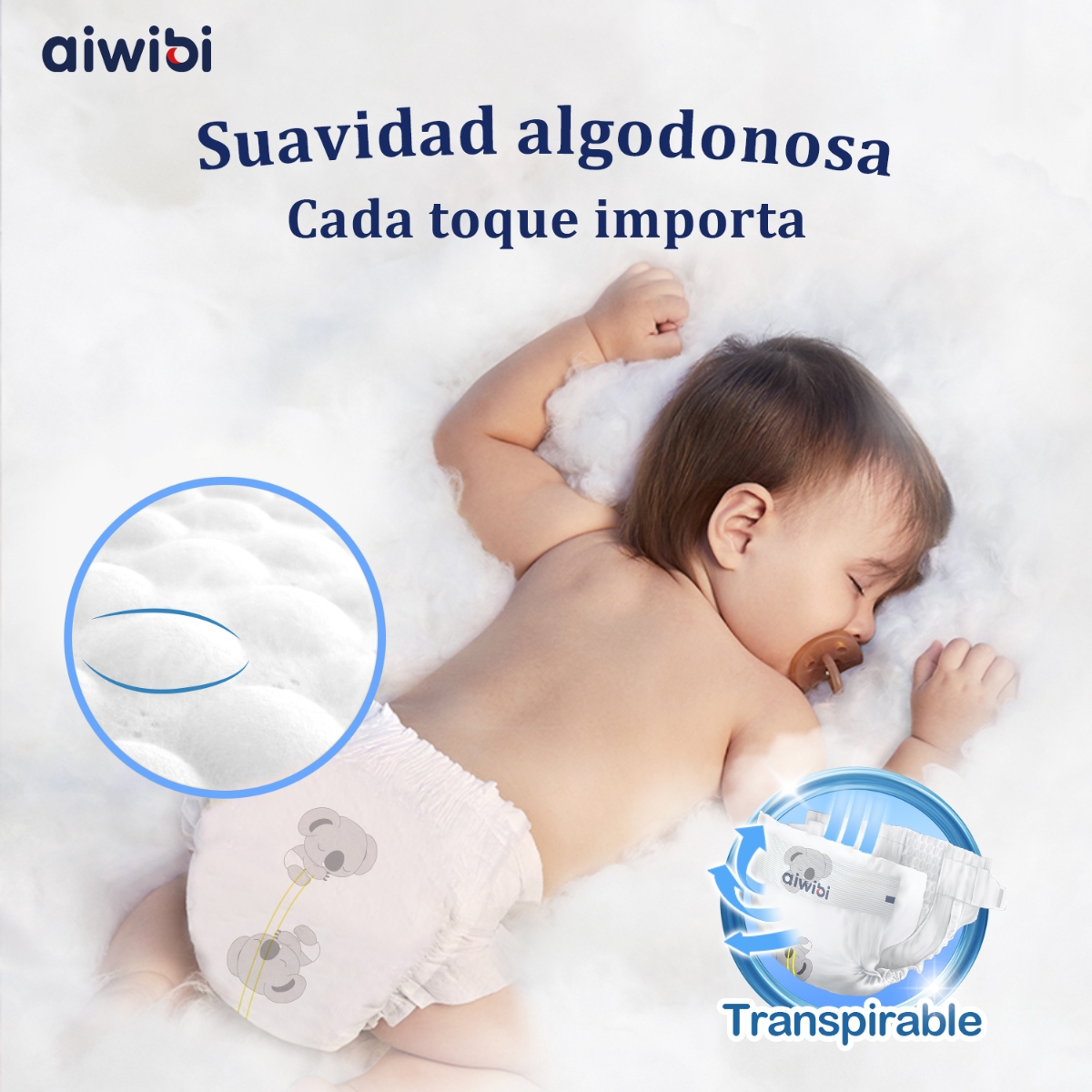 Aiwibi Size 4 (9-14Kg) Ultimate Comfort Baby Diapers Toddler, 0-2 Years