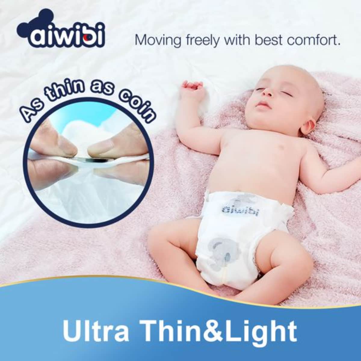 Aiwibi Size 5 (12-17Kg) Ultimate Comfort Baby Diapers Toddler, 0-2 Years