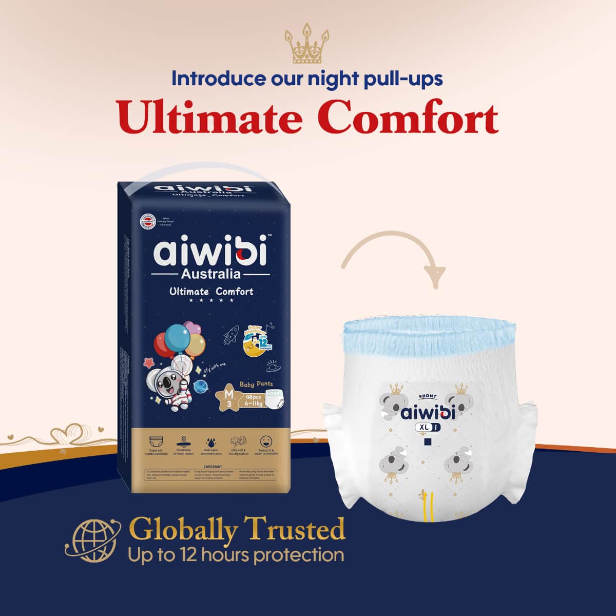 Aiwibi Size 6 (15-21Kg) Ultimate Comfort Baby Pants Toddler, 0-2 Years