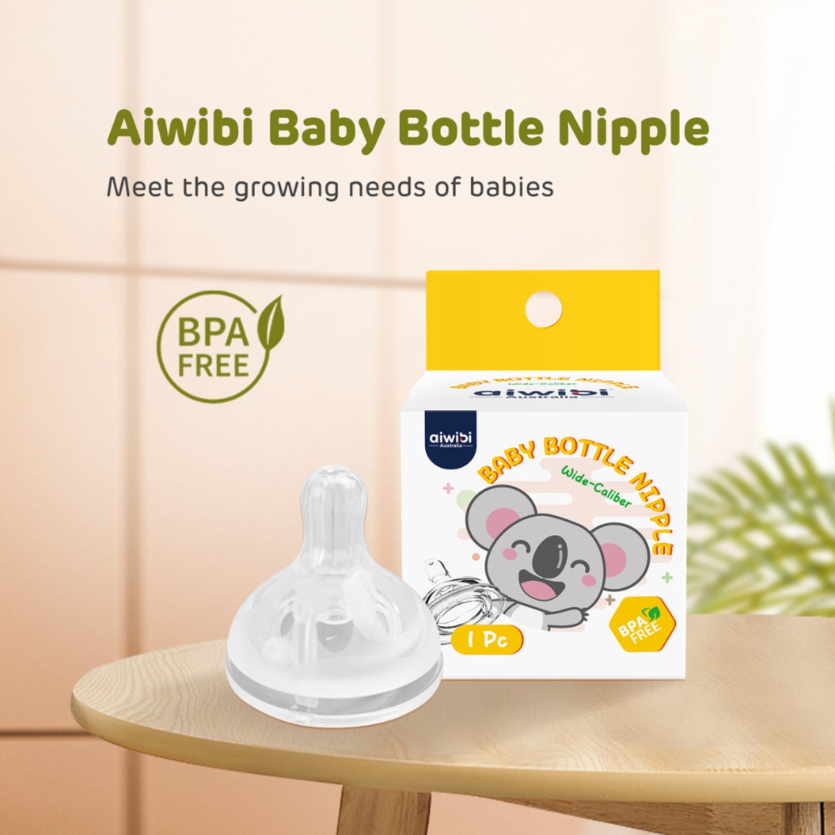 Aiwibi Size-S Baby Feeding Bottle Nipple Toddler, 0-2 Years