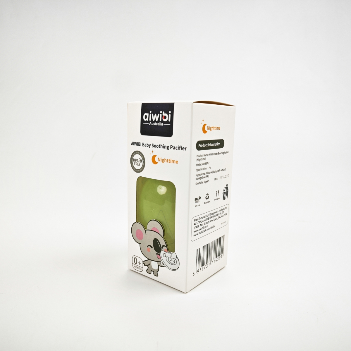 Aiwibi Soothing Night Pacifier with Holder Toddler, 0-2 Years