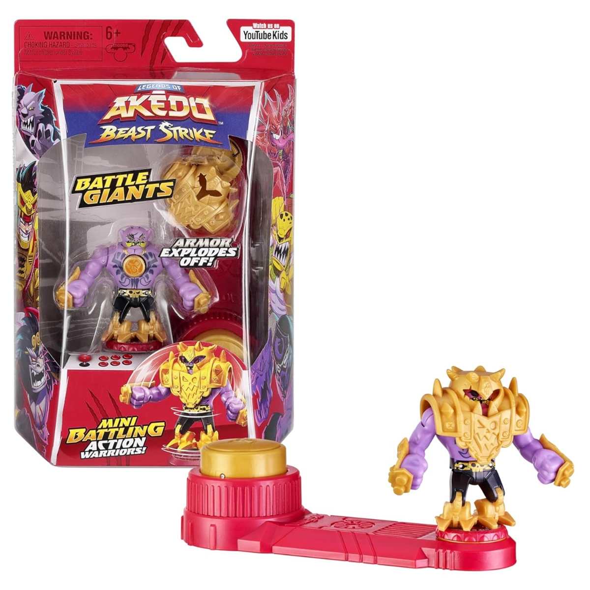 Akedo Beast Strike Battle Giants Gold Tusk Action Figure Unisex, 5-7 Years