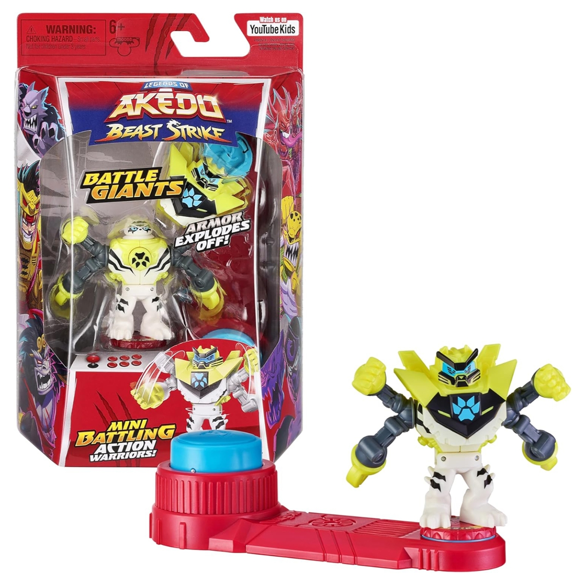 Akedo Beast Strike Battle Giants White Paw Action Figure Unisex, 5-7 Years