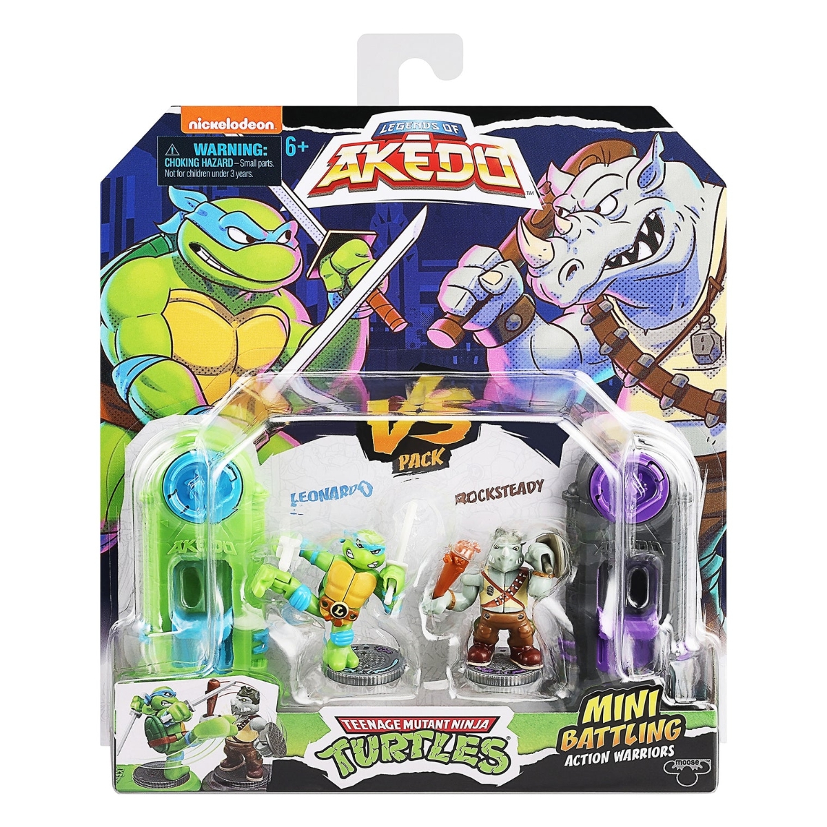 Akedo Leonardo vs Rocksteady Action Figure Playset Unisex, 5-7 Years