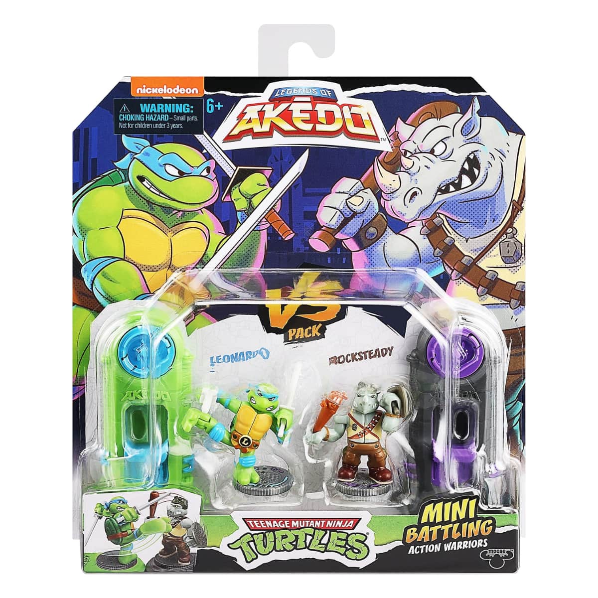 Akedo Leonardo vs Rocksteady Action Figure Playset Unisex, 5-7 Years