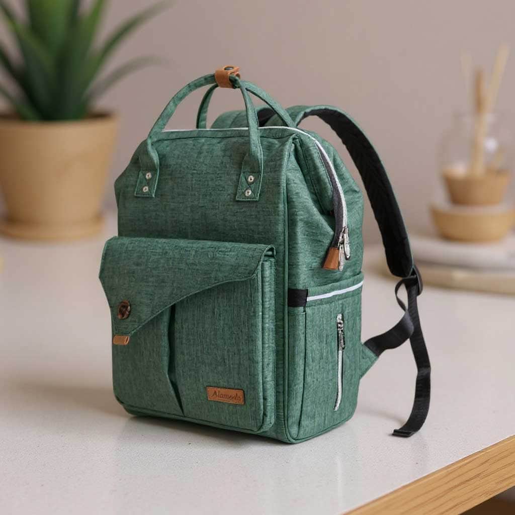 Alameda Olive Green Large Diaper Backpack