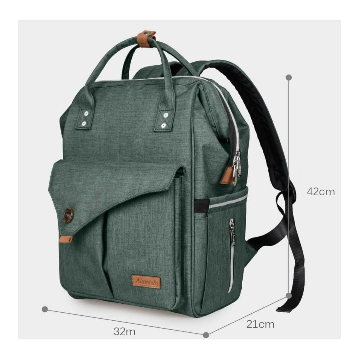 Alameda Olive Green Large Diaper Backpack