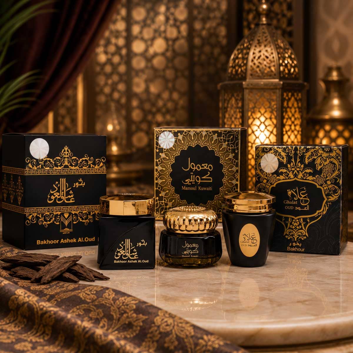 Almas Ashek Al & Ghalat Oud with Kuwaiti Mamoul Bakhoor Incense Bundle