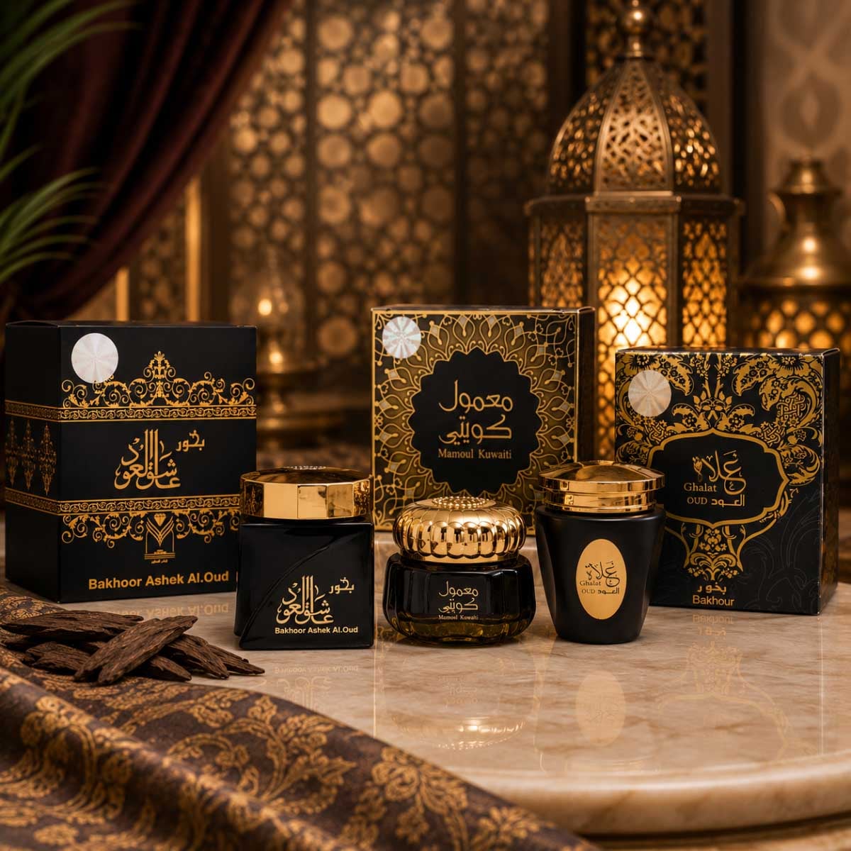 Almas Ashek Al & Ghalat Oud with Kuwaiti Mamoul Bakhoor Incense Bundle