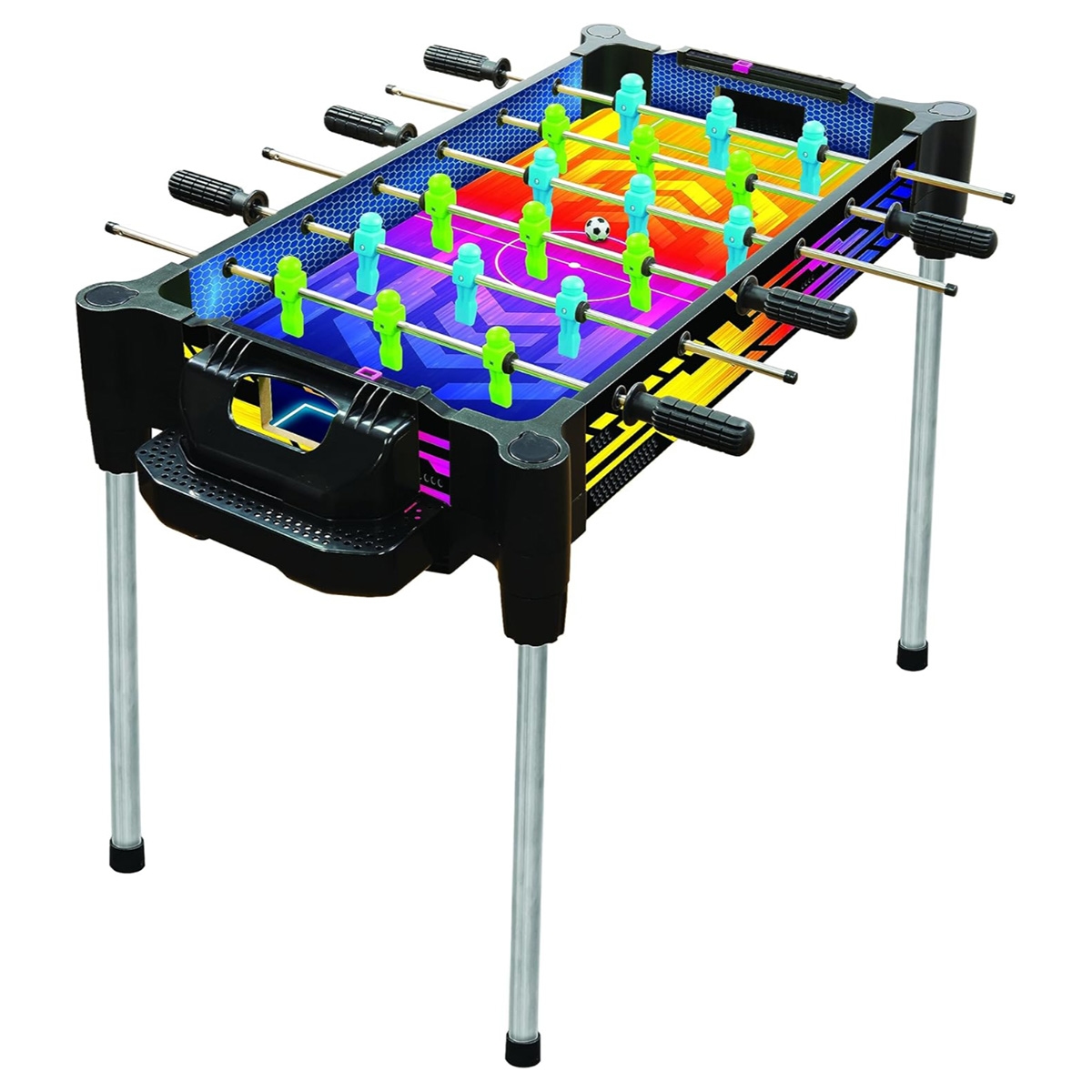 Ambassador 27″ 2-in-1 Neon Version Reversible Football & Air Hockey Table Unisex, 5-7 Years