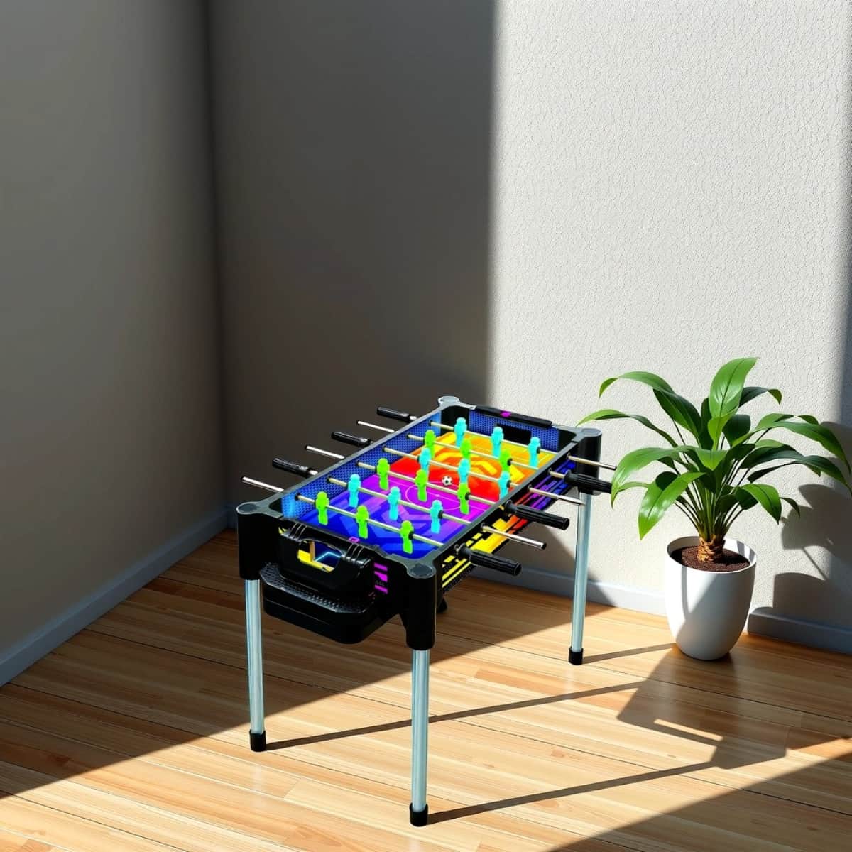 Ambassador 27″ 2-in-1 Neon Version Reversible Football & Air Hockey Table Unisex, 5-7 Years