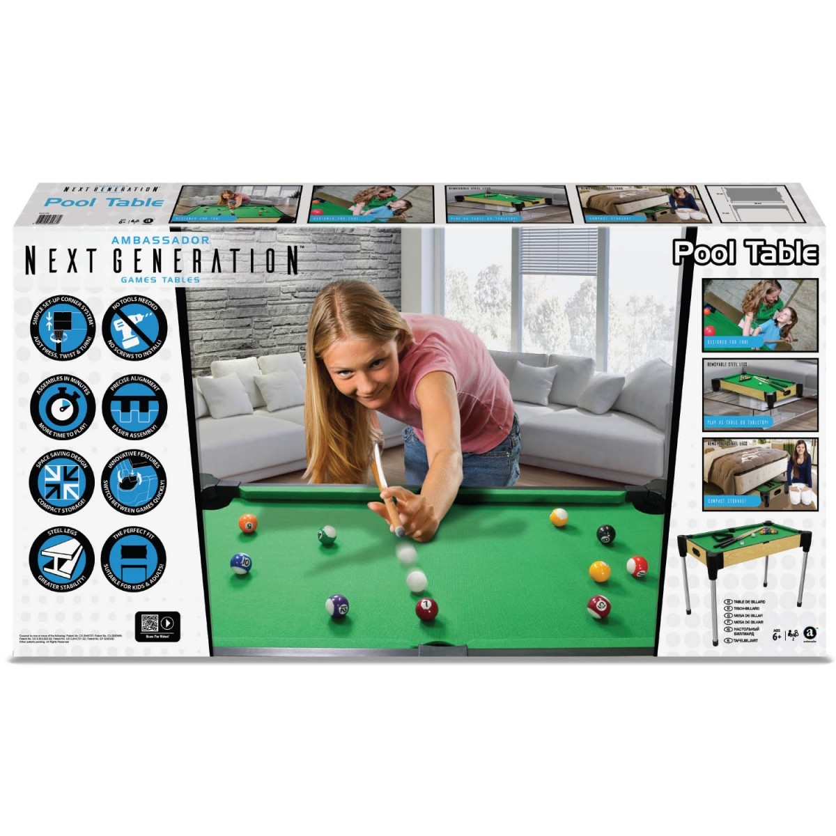 Ambassador 36″ Pool Table Unisex, 5-7 Years