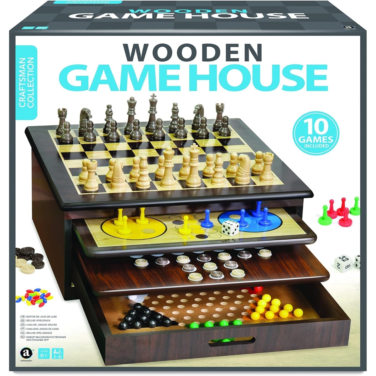 Ambassador Craftsman Collection Wooden Game House Unisex, 5-7 Years
