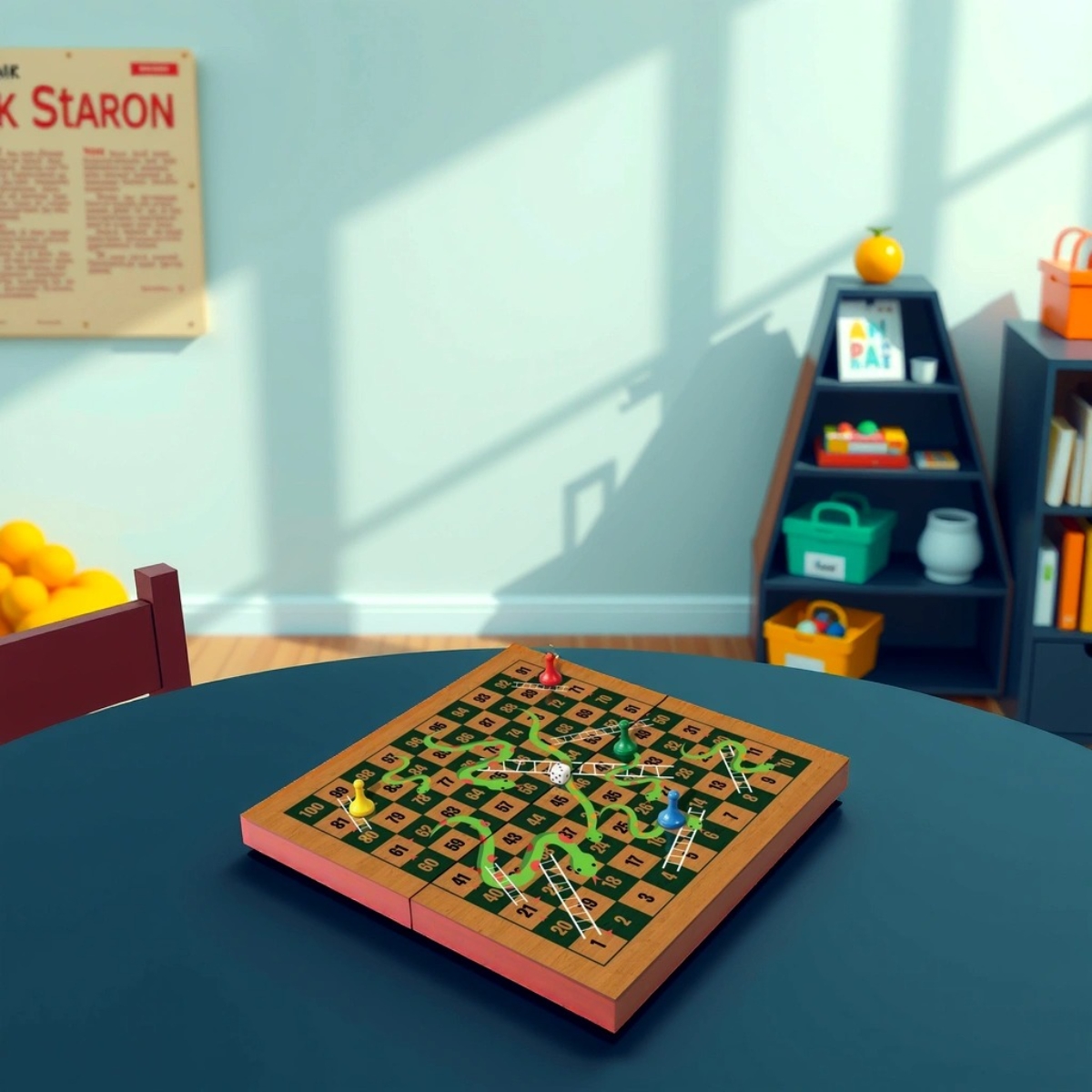 Ambassador Folding Wooden Snakes & Ladders Set Unisex, 5-7 Years