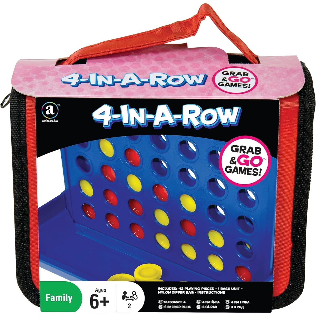 Ambassador Grab & Go Games! Travel 4-in-a-Row Game Unisex, 5-7 Years
