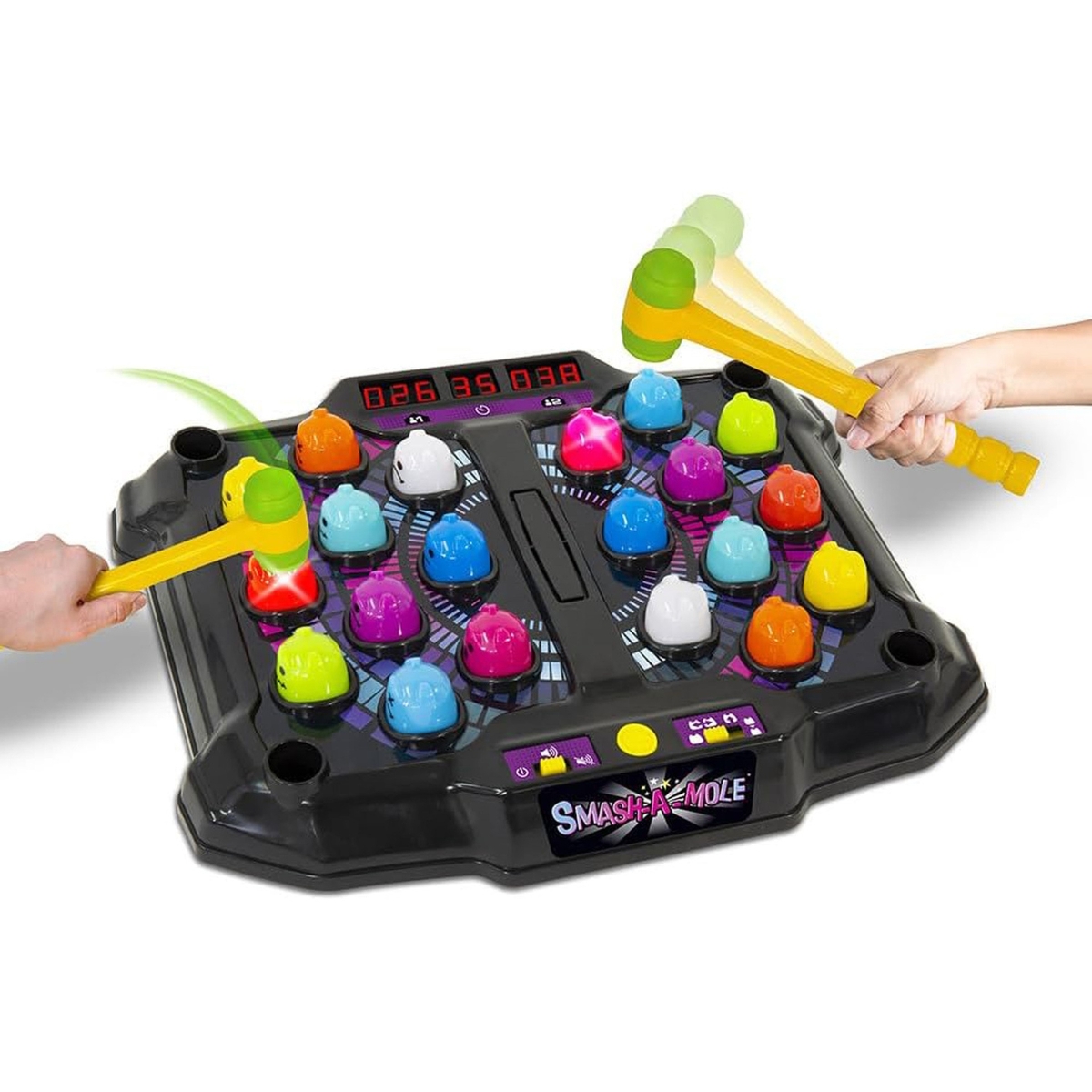 Ambassador Hyper Neon Series Electronic Arcade Smash-A-Mole Unisex, 5-7 Years