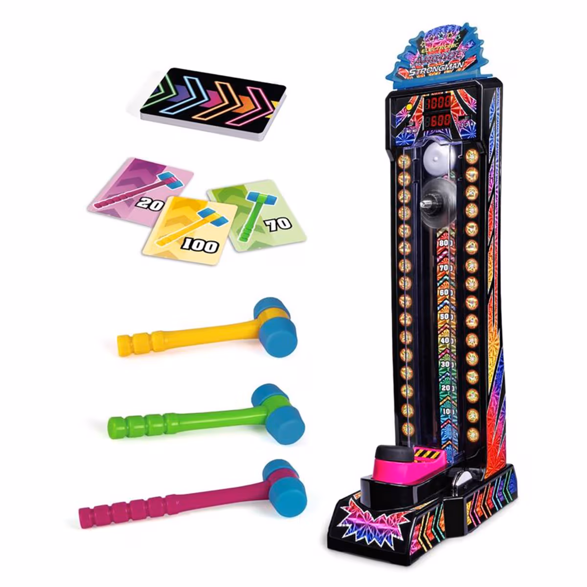 Ambassador Hyper Neon Series Electronic Arcade Strongman Unisex, 5-7 Years