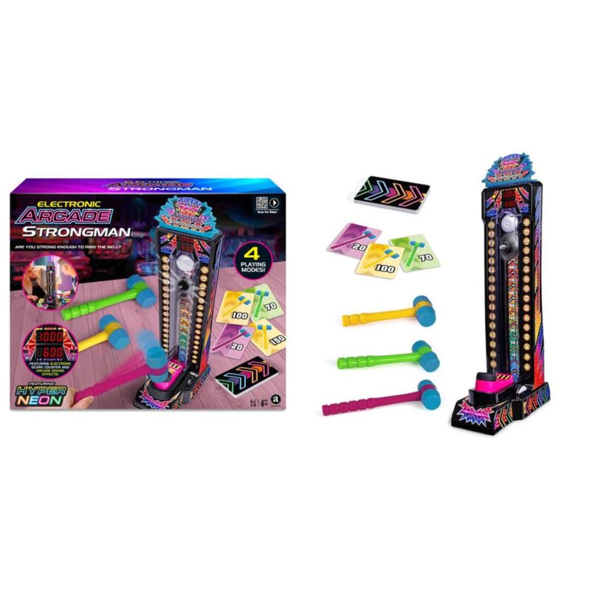 Ambassador Hyper Neon Series Electronic Arcade Strongman Unisex, 5-7 Years