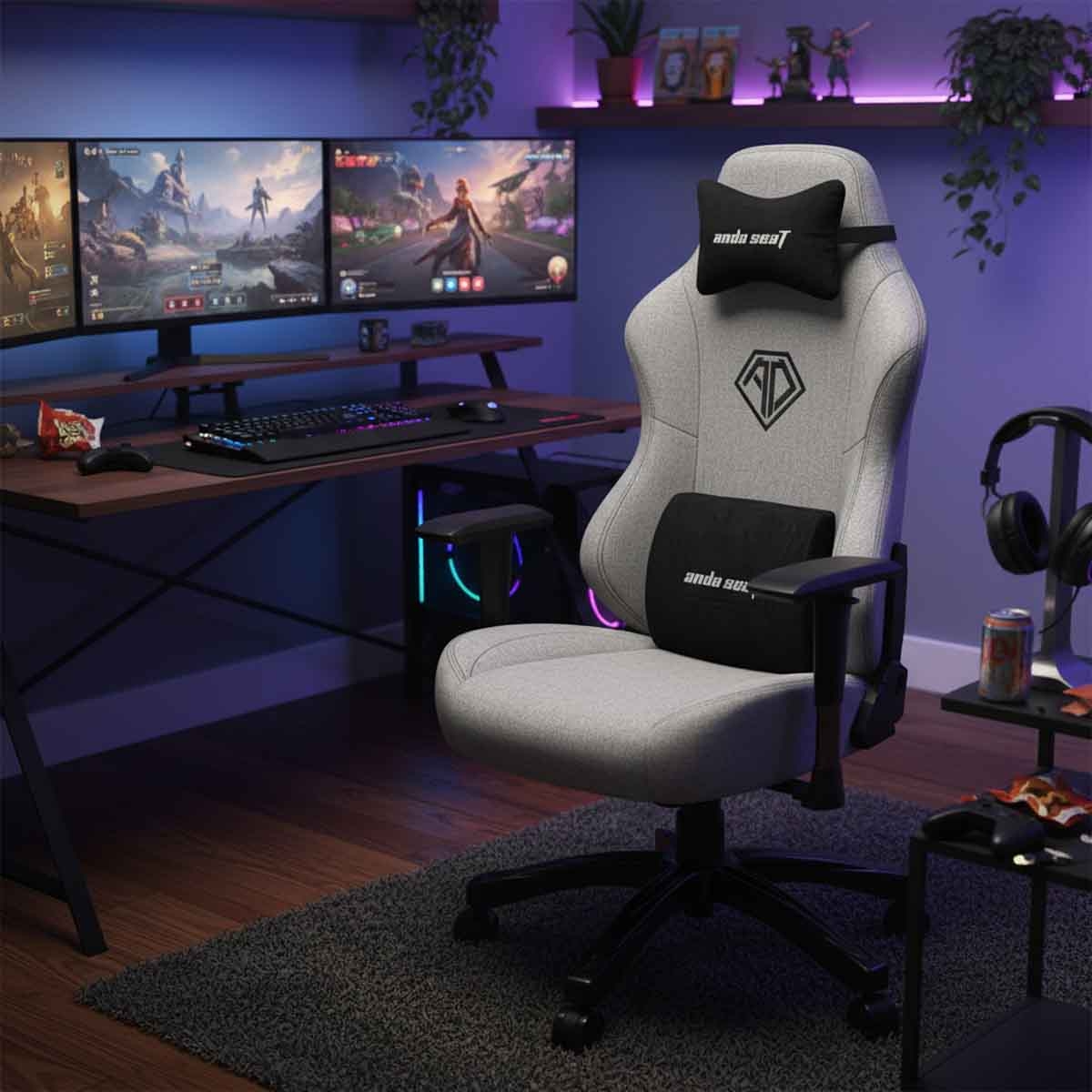 انداسيت كرسي ألعاب فانتوم 3 مقاس L لون رمادي