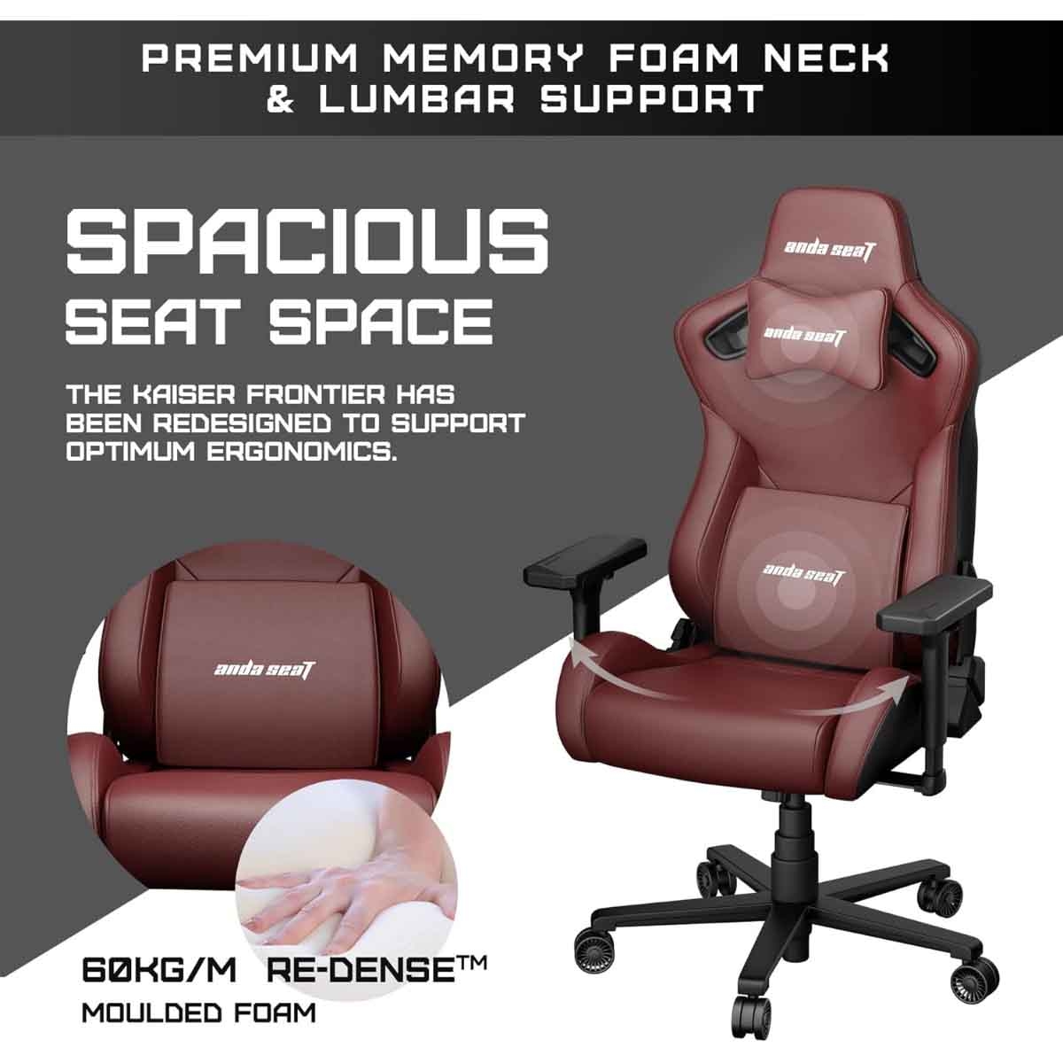 انداسيت كرسي ألعاب كايزر فرونتير مقاس XL لون أسود