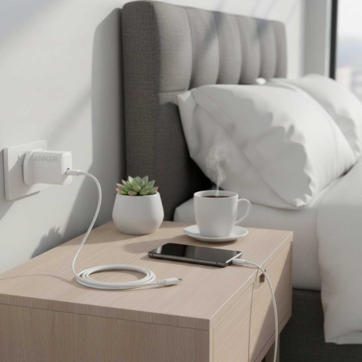 أنكر شاحن حائط USB-C بقدرة 20 واط مع مجموعة كابل USB-C