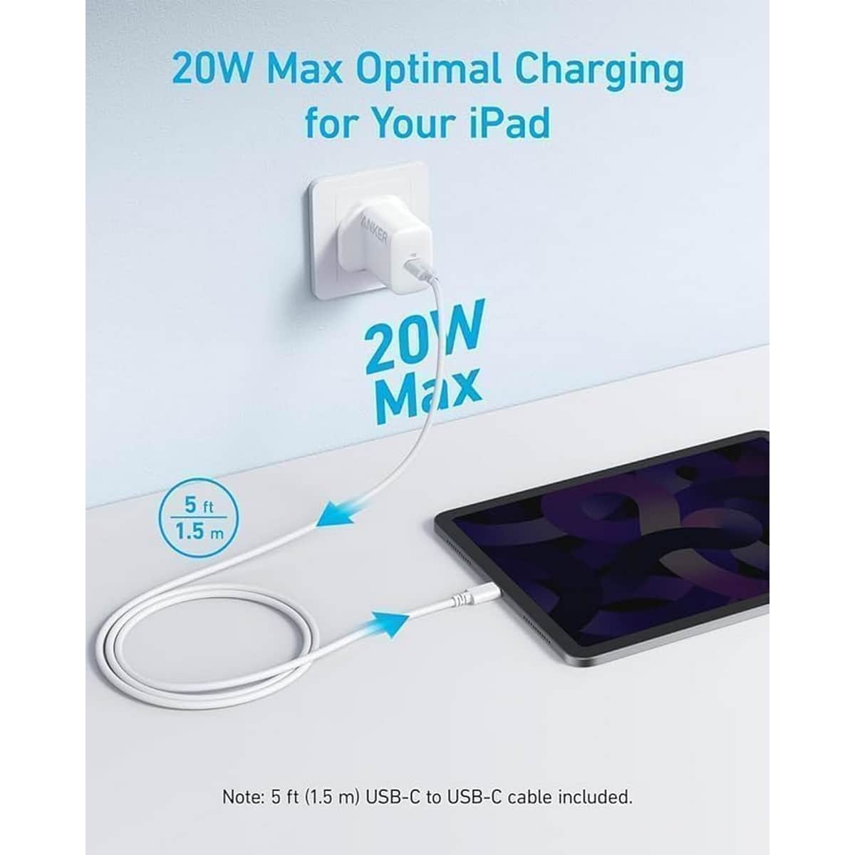 Anker 20W USB-C Wall Charger & USB-C Cable Set
