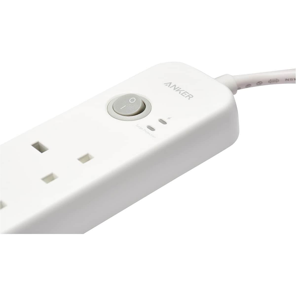 Anker 30W Surge Protected 3-USB & 4-AC Outlet 2m PowerExtend USB-C 3 Power Strip