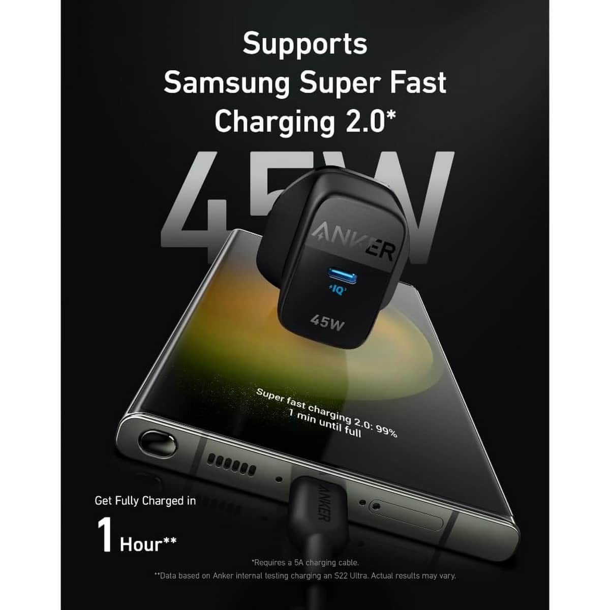 Anker 313 PD PowerIQ 3.0 45W USB-C Wall Charger