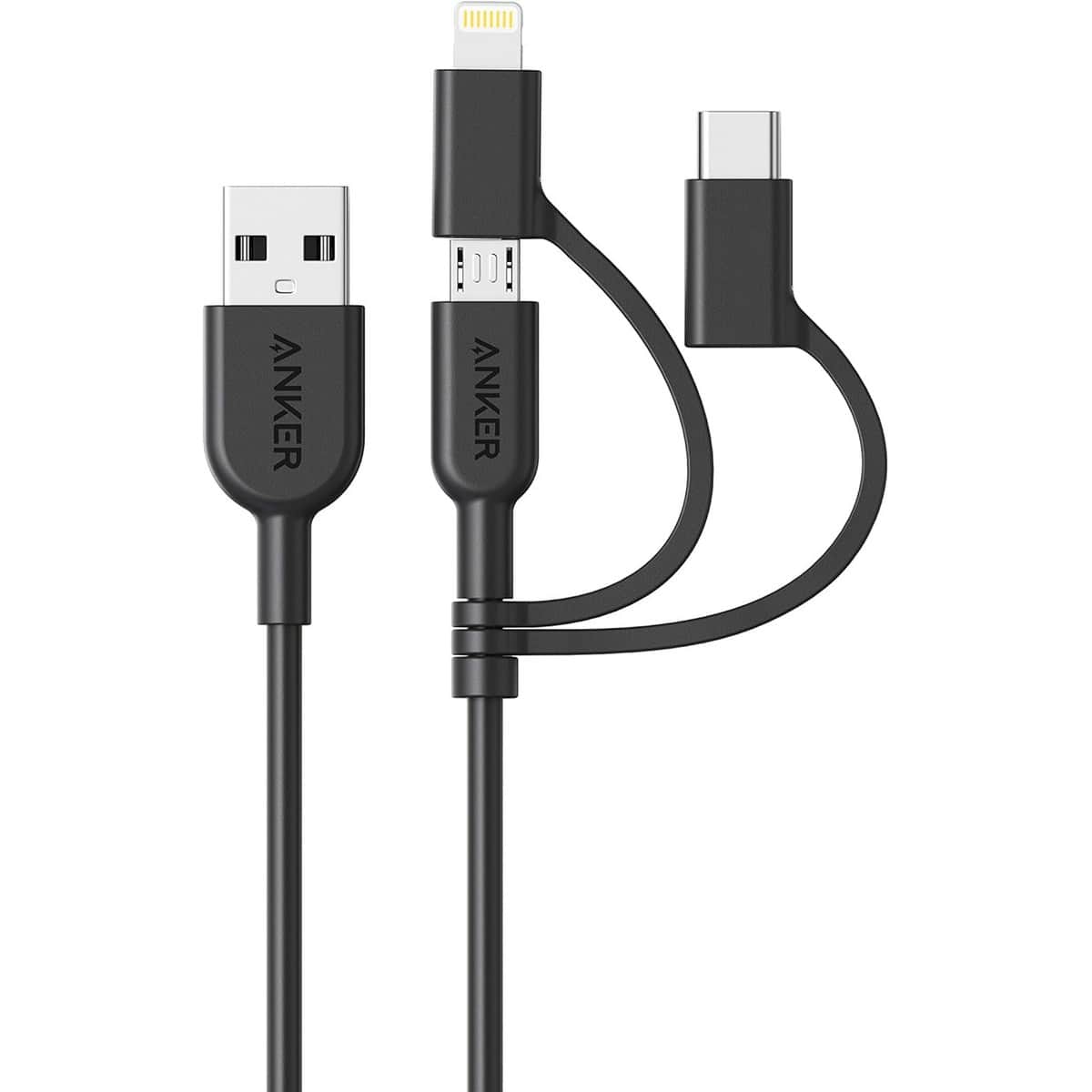 Anker 3ft PowerLine II 3-in-1 Charging Cable