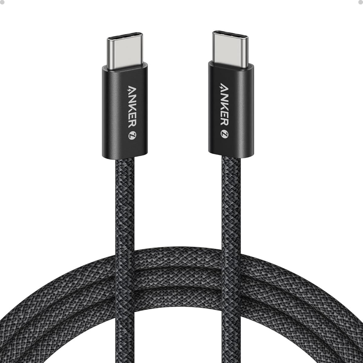 أنكر أسود كابل صديق للبيئة USB-C إلى USB-C بقدرة 240 واط بطول 2 متر