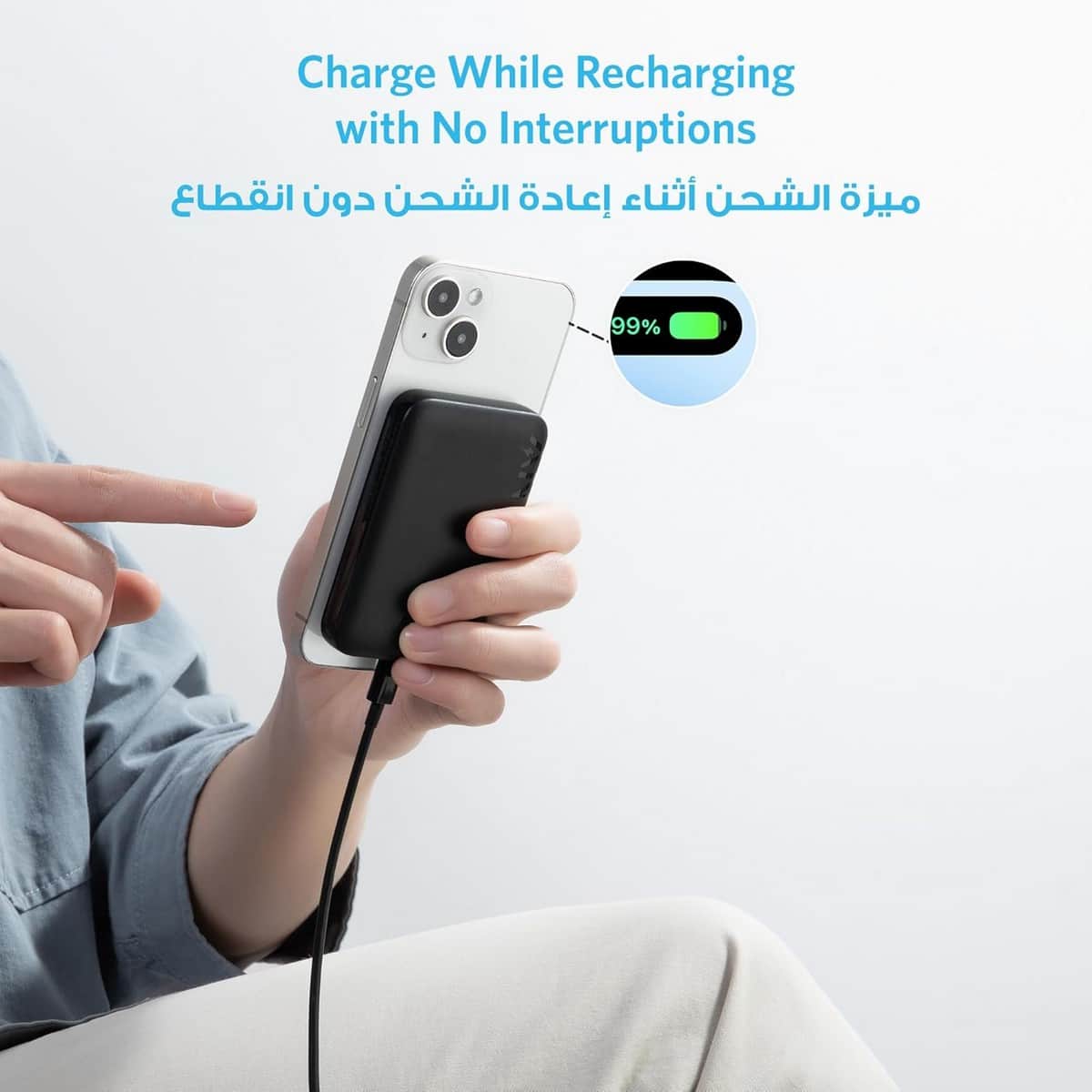 Anker Black 321 MagGo PowerCore 5000mAh 12W Magnetic Wireless Power Bank