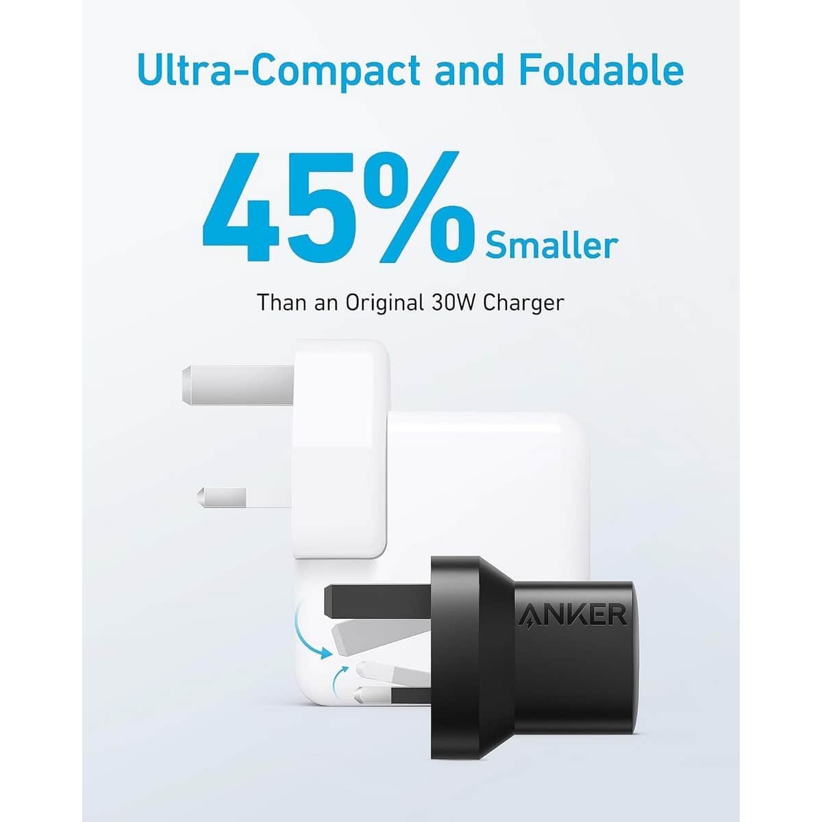 أنكر شاحن حائط 323 بقدرة 33 واط بمنفذي USB-C وUSB-A